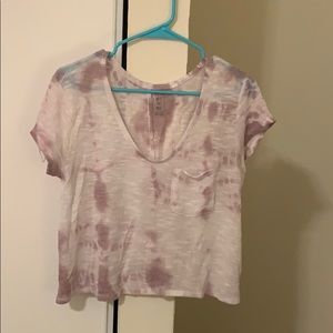 Purple acid wash cropped top
